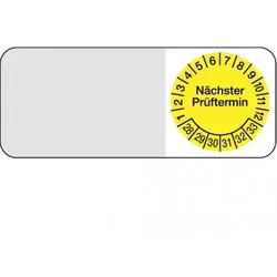 Dreifke® Kabelprüfplakette nächster Prüftermin ab 28 gelb/sch - 50x20 mm Folie selbstklebend, 5 St