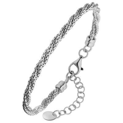 Armband JOBO "verschlungen", silber (silber 925), Armbänder, Damen, 20cm, Silber 925 (Sterlingsilber), Armband, 925 Silber 20 cm