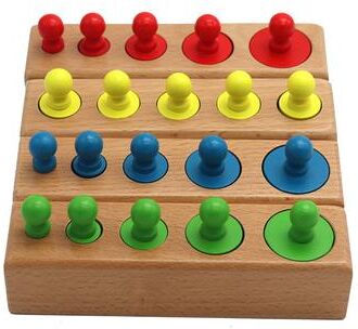 Tiny Tots Teens Trends Montessori Cylinder Puzzle Wooden Preschool Learning Toy colour Board
