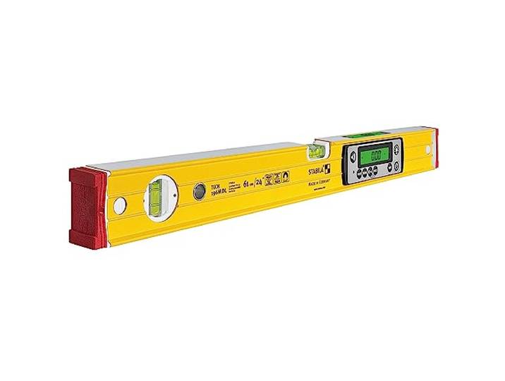 STABILA Niveau à bulle électronique TECH 196M DL - Niveau à bulle numérique étanche à l'eau et à la poussière selon IP 67-2 écrans numériques - Sans calibration - Avec sac - 61 cm