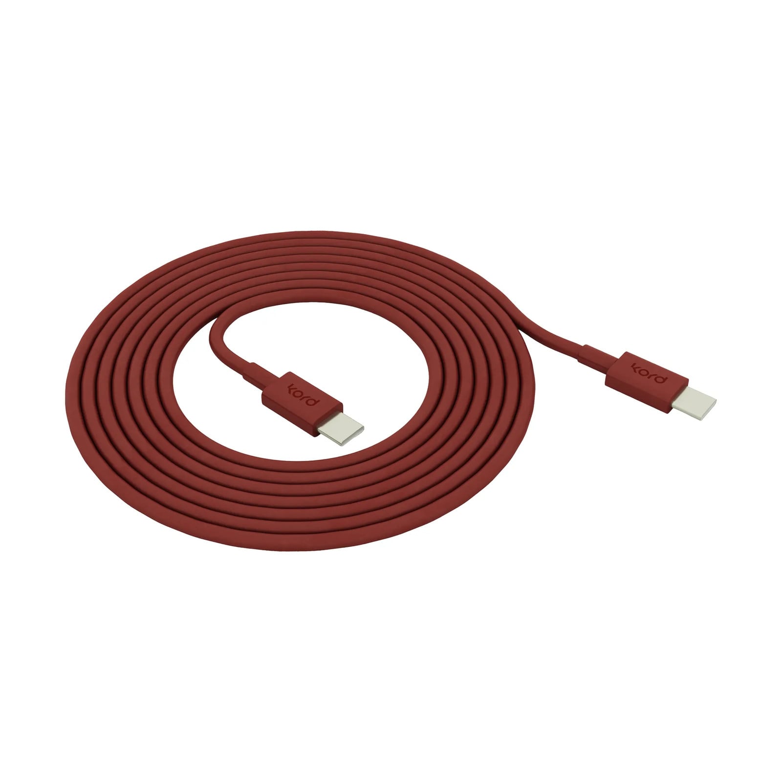 Kord USB-C naar USB-C oplaadkabel 1,8 m Fired Brick