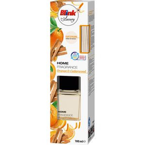 Blink Raumduft Luxury Home Fragrance, 100 ml, mit Stäbchen, gegen Gerüche, Orange & Cedarwood