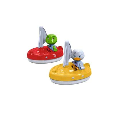 AquaPlay 2x Segelboote + 2x Figuren, Zubehör für AquaPlay Wasserbahnen oder Badewanne, 2 Segelboote und Nils und Lotta