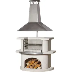 Buschbeck Gartenkamin Grill Venedig Edelstahlhaube BBQ Kohlegrill Holzgrill