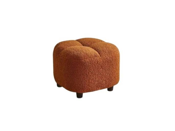 QAUUCP Fußhocker für Wohnzimmer Gemütlicher niedriger Stuhl aus Lammsamt Kleiner Hocker, kreatives Design, Heimgebrauch, Couchtisch, Sofa, moderne minimalistische Möbel(Color2)