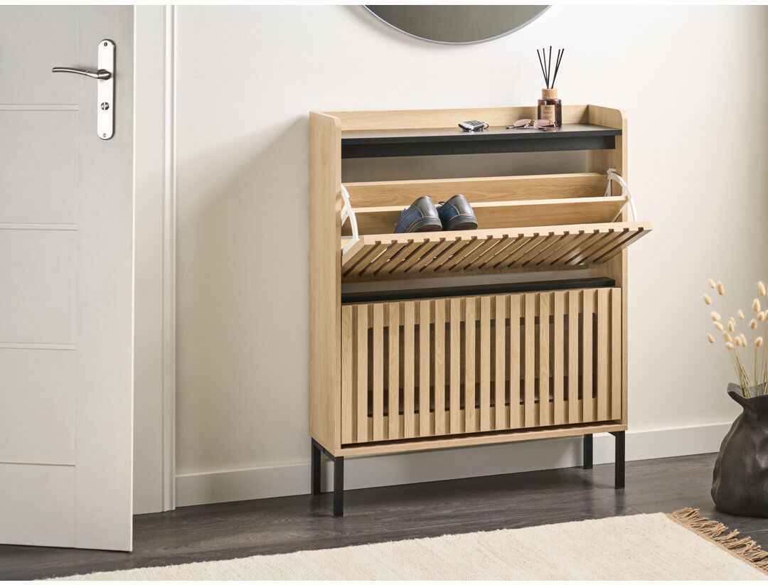 Brayden Studio 12 Pair Shoe Storage Cabinet White;Brown 12