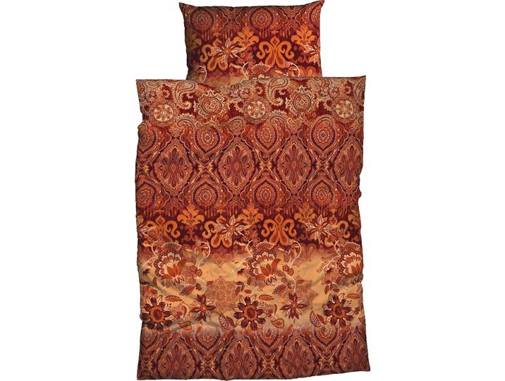 Bettwäsche CASATEX Suzani , bunt (rubin, orange), B/L: 200cm x 200cm, 1 Stk., 2 Stk., Satin, B/L: 80cm x 80cm & 80cm x 80cm, 3 Stk., Satin, Obermaterial: 100% Baumwolle, Bettwäsche, Bettwäsche, harmonisches Blütendesign