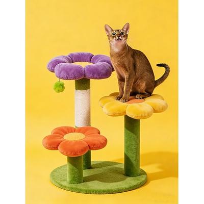 gemütlicher 17,5 Katzenkratzbaum Baum mit Spielzeug für drinnen