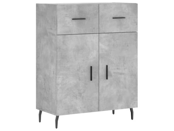 KKgypkn Sideboard Betongrau 69,5x34x90 cm Holzwerkstoff Metallbeine, Stabile Oberplatte, Mit Türen und Schubladen, Viel Stauraum