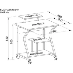 Techly, Schreibtisch, Compact Computer Desk ICA-TB 218 (70 x 51 x 81 cm)