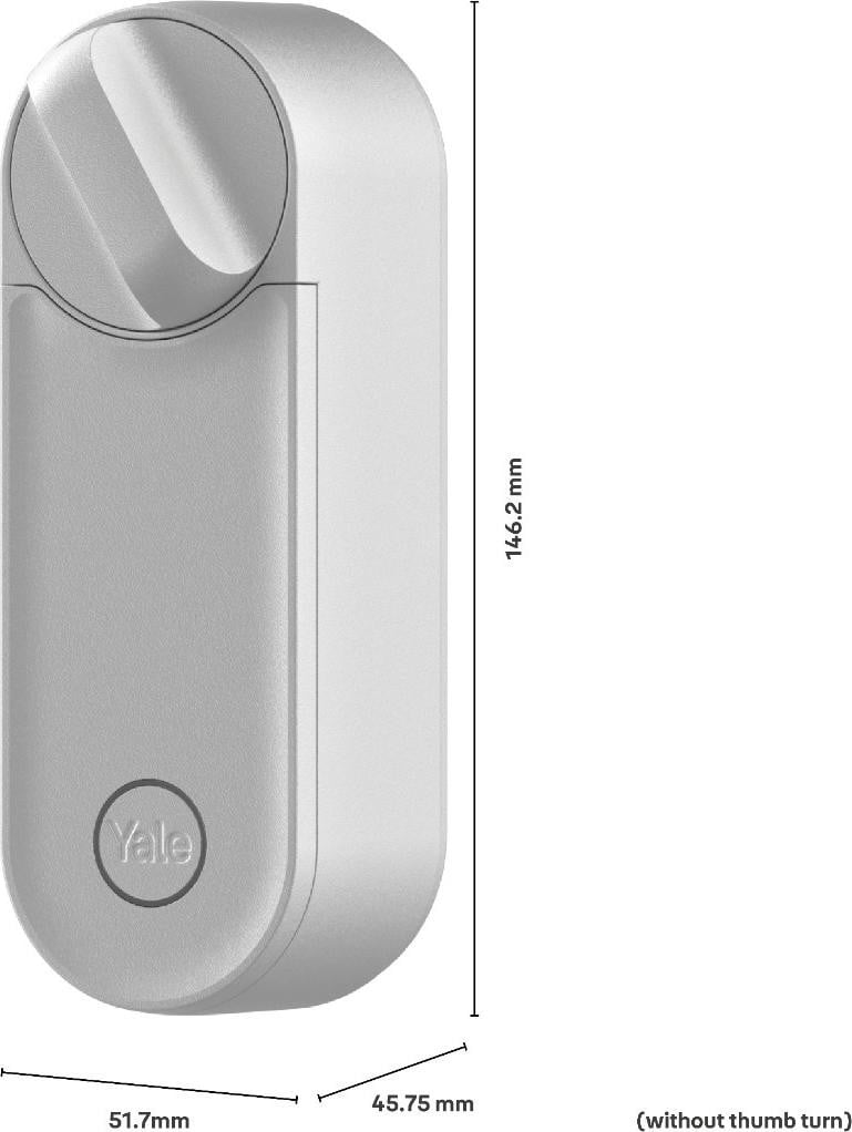 Yale Linus L2 Smart Lock met oplaadbare batterij en Wi-Fi, zilver/grijs