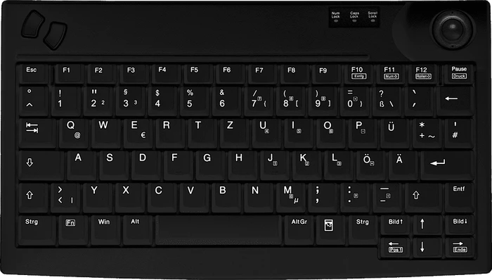 Active Key AK-440-TU Mini Desk Trackball Keyboard, USB, DE Layout