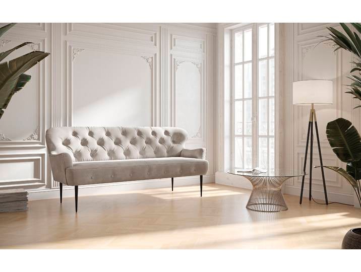 3-Sitzer OTTO HOME Amber , grau (anthrazit), B:193cm H:97cm T:87cm, 100% Polyester, Sofas, mit Knopfheftung,in verschieden Stoffarten