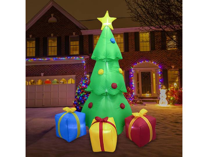 Paquet d'étoiles d'arbre de noël gonflable, décorations de cour éclairées par LED, pièce d'exposition de fête, décor d'éclairage de noël
