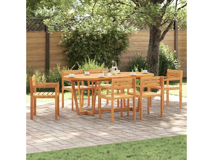 vidaXL 7-teiliges Garten-Ess-Set aus Massivholz Akazie