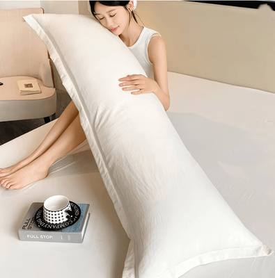 Inspire Essentials Ultra Soft Washed Long Body Pillowcase For Couples Extra Long Solid Color Pillow Cover e 48x100cm