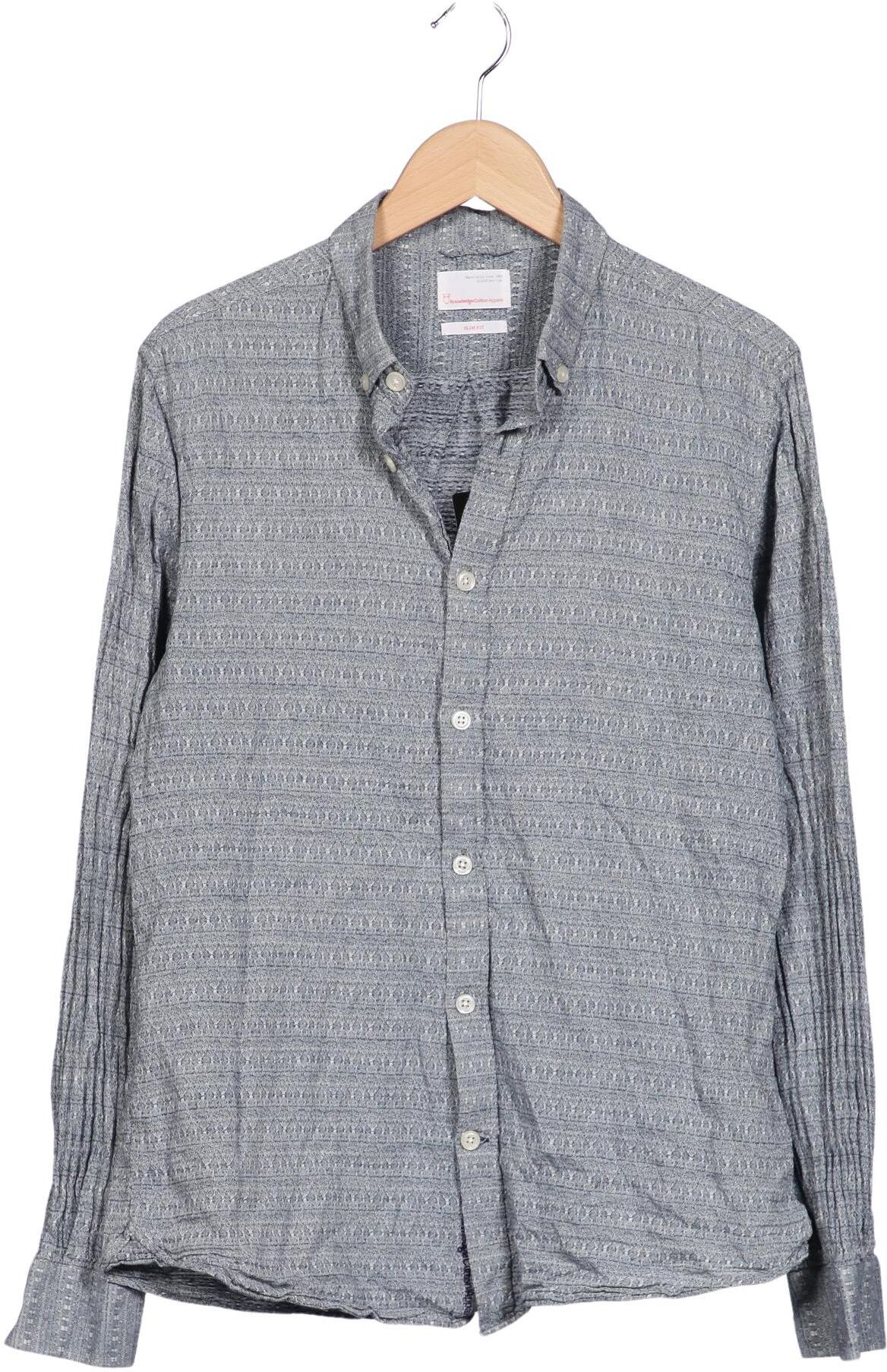 Knowledge Cotton Apparel Herren Hemd, Blau, Gr. L, Baumwolle - Second Hand