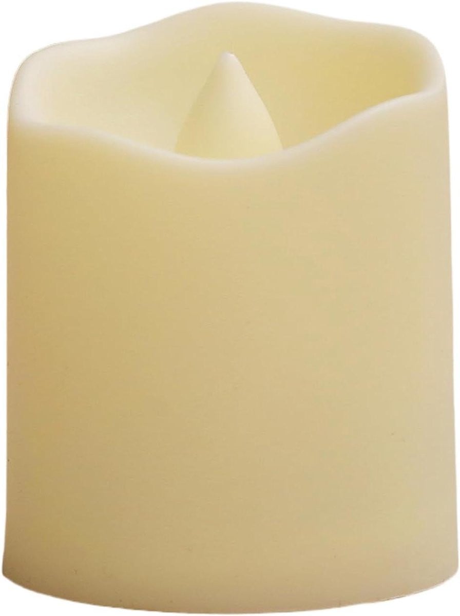 Zilveren LED kaarsen met gesimuleerde vlam en oplaadbare batterij, 6 x 8 x 6 cm
