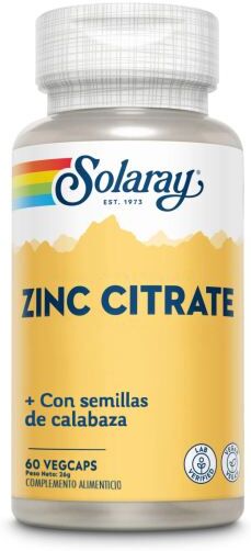Solaray Zinc con Semillas de Calabaza 50 mg 60 Cápsulas Veg 60