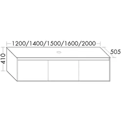 Burgbad Waschtischunterschrank rc40 Solid Hochglanz Asteiche Natur/Steingrau Solid Matt SGBY200F4615A0381