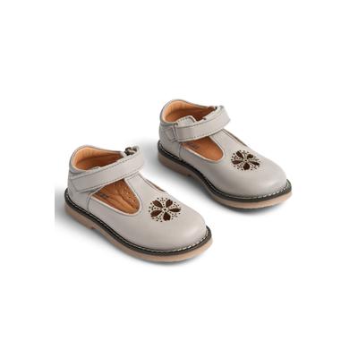 Sandale WHEAT "WHEAT Mary Jane Shelby", Mädchen, Gr. 21, grau (warm sand), Leder, unifarben, Schuhe Sandale