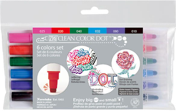 ZIG Clean Color DOT 6 color set