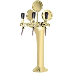 Ich-zapfe Schanksäule, Bierzapfsäule - Gold, 3-Leitig: Elegante & Hochwertige Zapfanlage, Getränkespender Zubehör, Gold