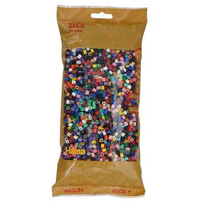 Hama 205-67 - Perlen, Volltonmix, Bügelperlen, midi, 6000 Stück