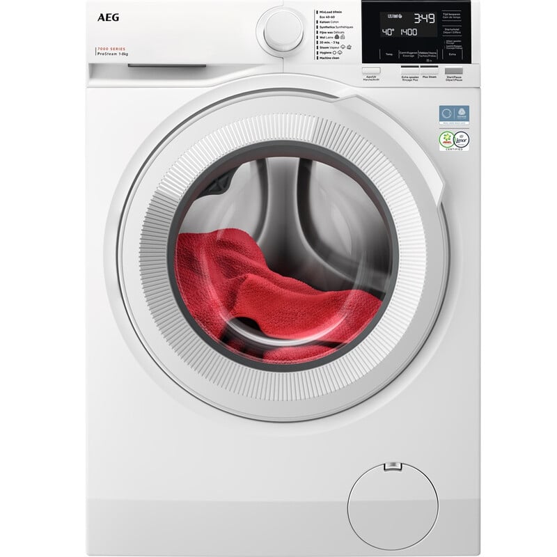 AEG LR73S840 Wasmachine 7000-serie ProSteam 8 kg 1400 rpm PreciseWash Inverter Motor+ Energieklasse A-40% Wit