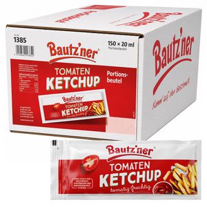 Bautzner Ketchup Tomatenketchup, Tomatenmarkanteil 69%, je 20 ml, 150 Portionsbeutel