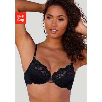 Bügel-BH LASCANA, Damen, Gr. 80, Cup D, schwarz, Microtouch, Obermaterial: 88% Polyamid, 12% Elasthan, BHs Bügel-BH, in einem aufregenden Leo-Look, sexy Dessous