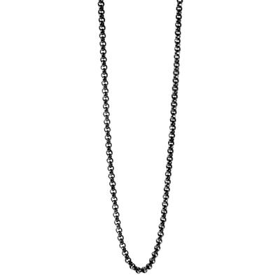 Kette ohne Anhänger ADELIA´S "Halskette – Erbskette aus Edelstahl" Gr. 40, schwarz, Halsketten, Damen, 40, Edelstahl, Ein Geschenk, das Freude macht