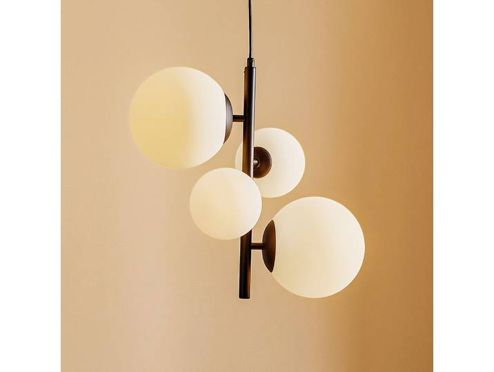 Suspension Dione, noire, à 4 lampes - ALDEX - Salon / séjour - Moderne - Verre - Multi-ampoules