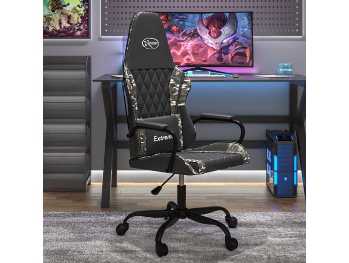 vidaXL Gaming-Stuhl Schwarz und Tarnfarben Kunstleder