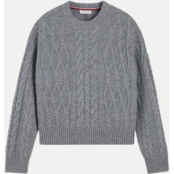 Strukturierter Pullover Grau M