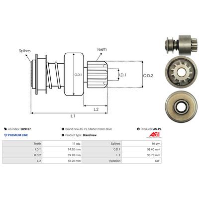 AS-PL Freilaufgetriebe, Starter SD9107