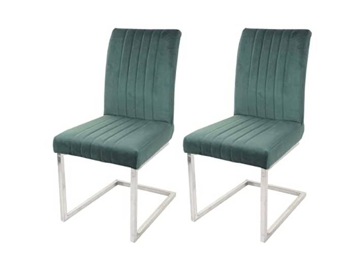 Mendler 2er-Set Freischwinger HWC-L14 Samt - grün