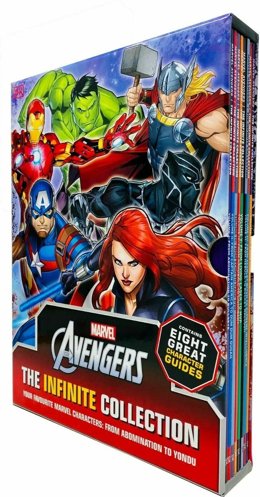 Marvel Avengers Infinite Collection Character Guides 8 Book Box Set by DK - Paperback - Ages 7-9 - 150+ Marvel Characters Profiled