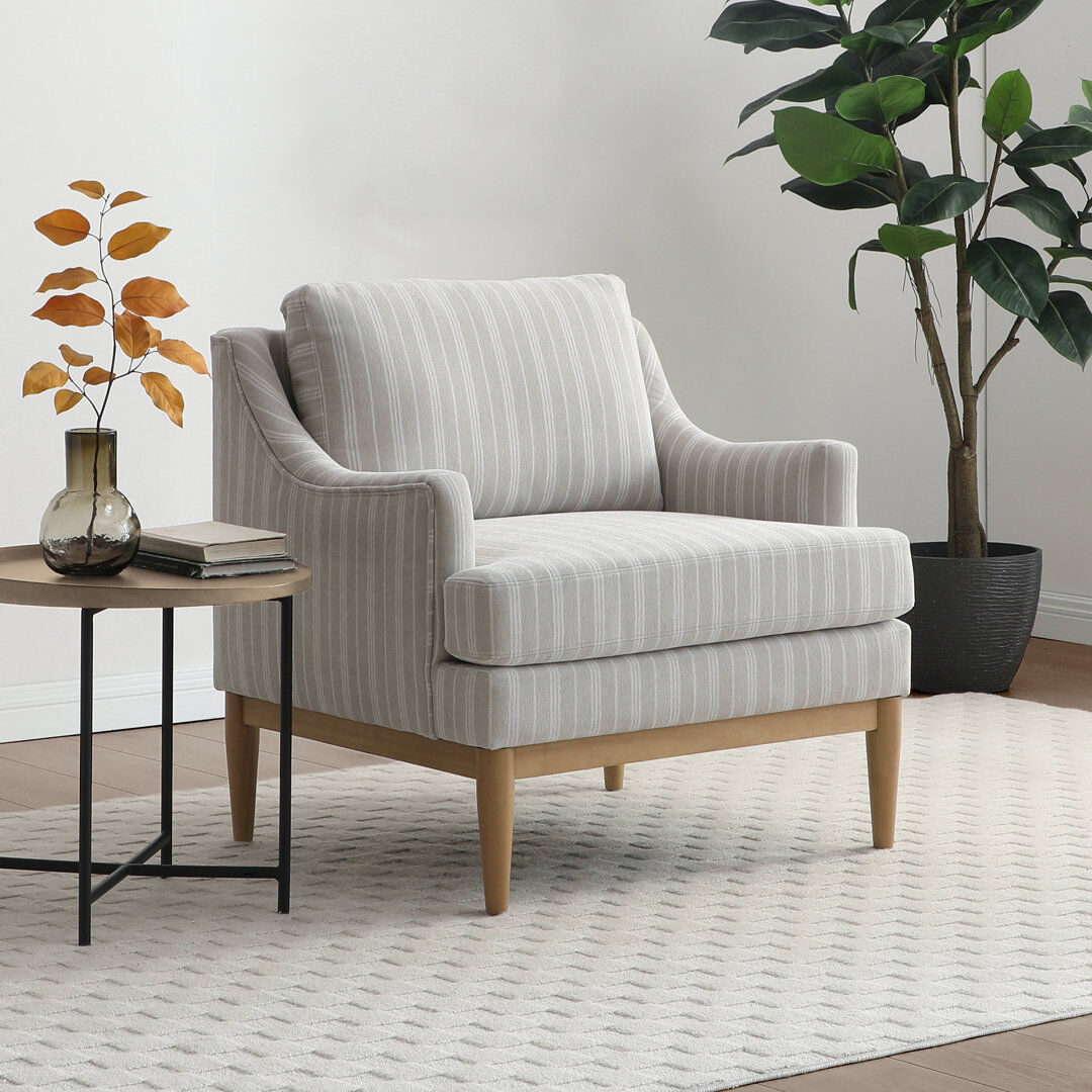 Marlow Home Co. Coeymans Sloped Arms Accent Chair Cream 86cm H X 81cm W X 75cm D