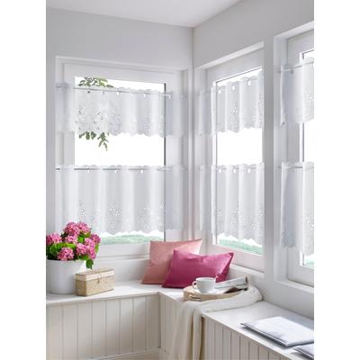 Querbehang HEINE HOME Gr. 3, weiß, B:90cm H:45cm, Polyester, Gardinen