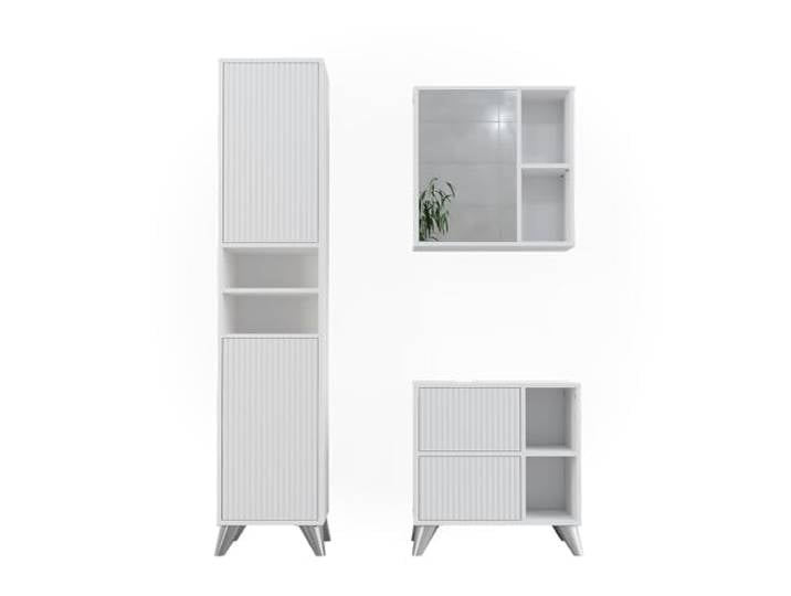 Vicco Badmöbel-Set Leano, Weiß 60 cm