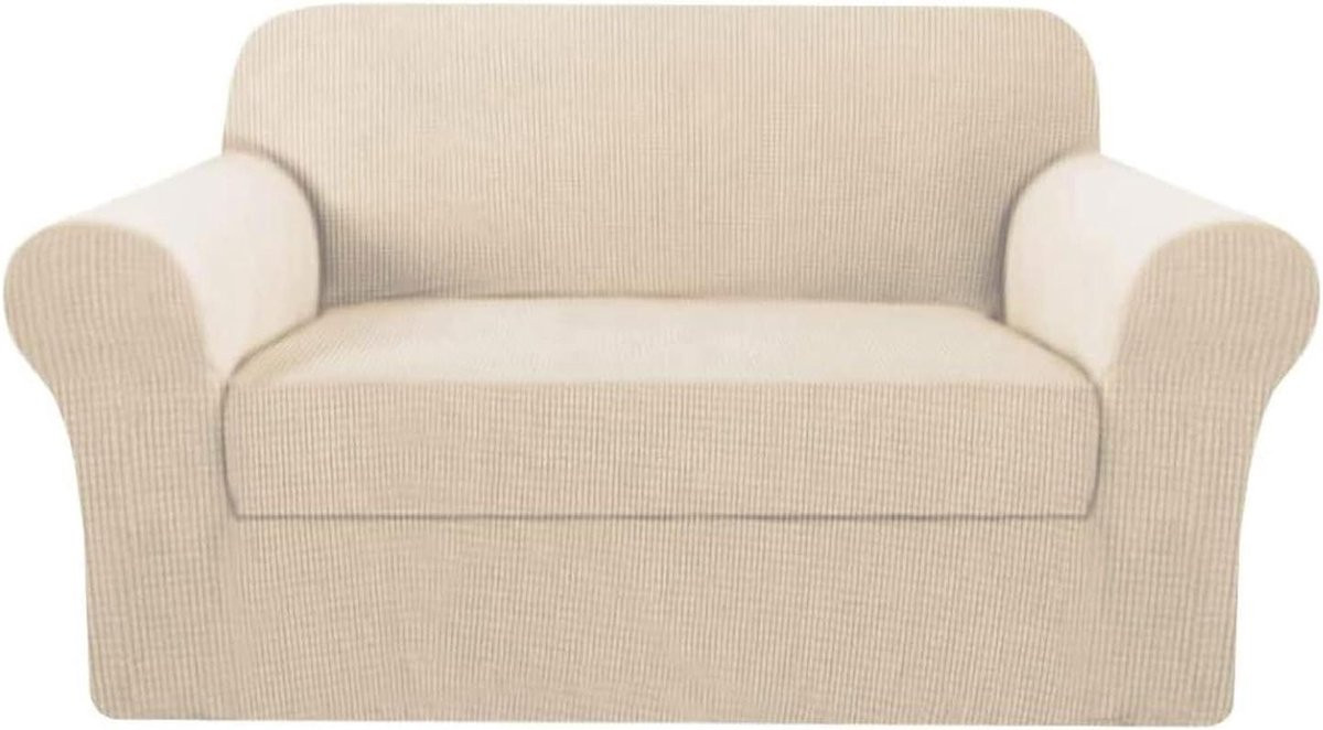 Sofahoezen Stretch Jacquard Bankhoes Beschermhoes voor 2/3 Zits - Naturel