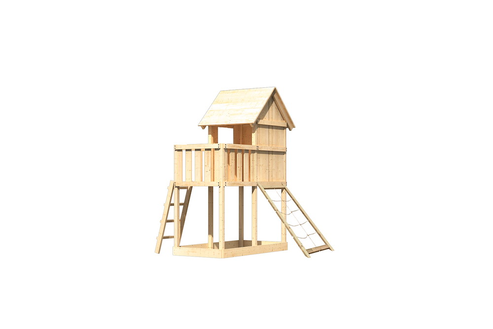 KARIBUHOLZT Akubi Stelzenhaus Frieda natur mit Netzrampe 16938236