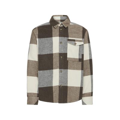 Flanellhemd SOLID "SOLID SDMANHEIM", Herren, Gr. L, US-Größen, braun (bungee cord), 100% Polyester, normal, Hemden