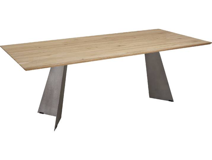 K+W Komfort & Wohnen 5252 Wildeiche natur oder bianco, Untergestell in Metall, 3 Breiten wählbar