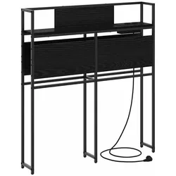 vidaXL Stauraum-Kopfteil mit Regal Schwarze Eiche 80 cm Holzwerkstoff