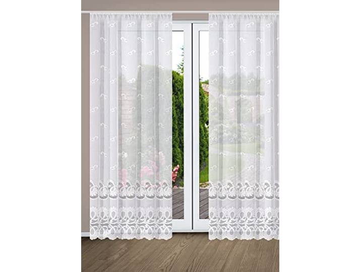 HOME WOHNIDEEN 041357 Fertigstore Leonora Jacquard fein, weiß, versch. Größen, Farbe:weiß, Größe:225 x 300 cm, Anzahl:1x