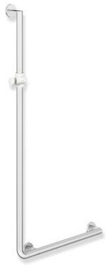 Hewi System 900 Winkelgriff mit Brausehalter 900.33.200XA98 1250 x 450 mm, Brausehalter signalweiß, Ausführung rechts