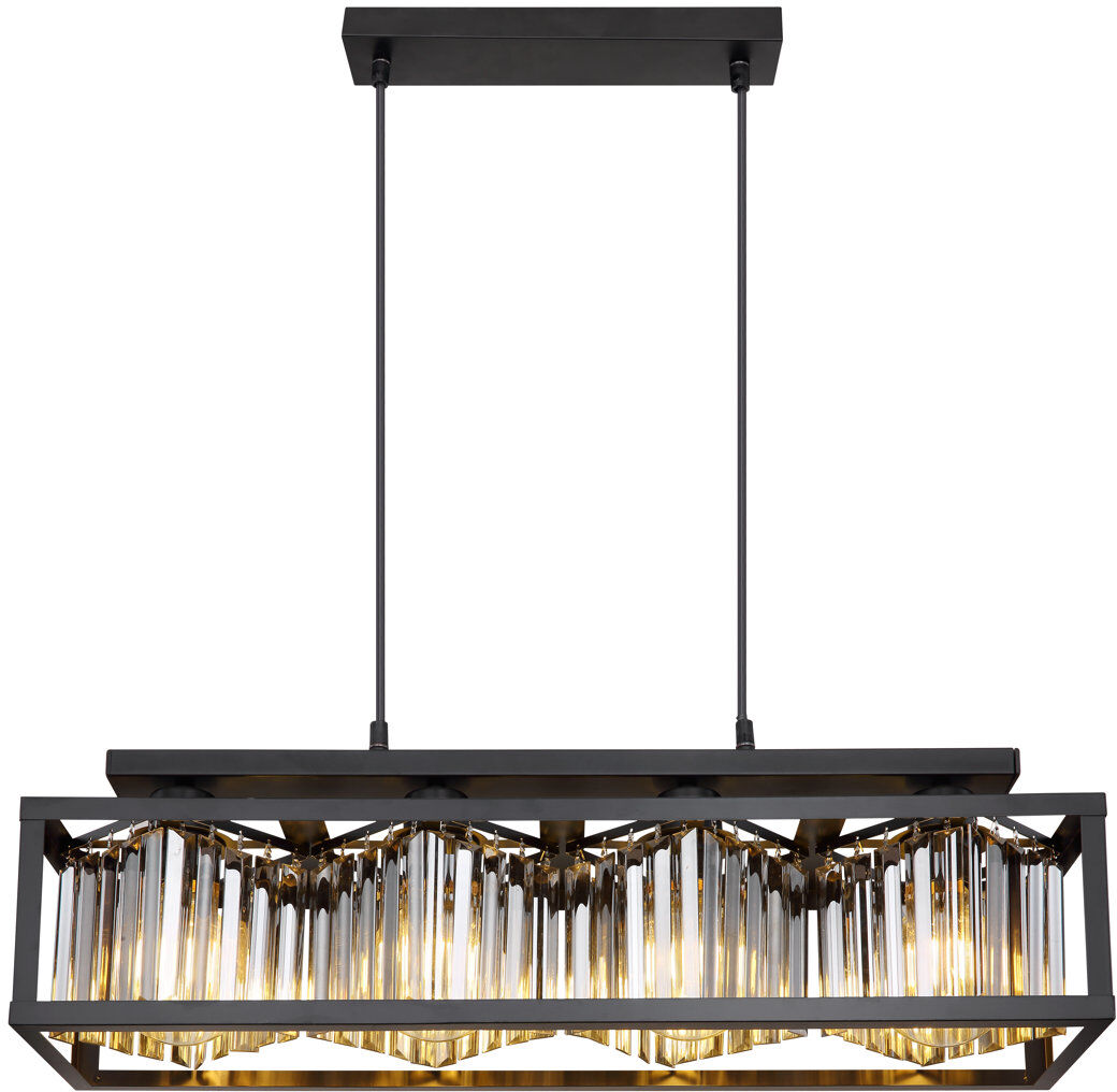 Canora Grey Avit 4 - Light Matte Black Pendant Matte Black 16cm H X 19cm W