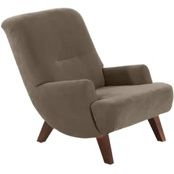 SESSEL Kajsa 71x80x101 Bezug Veloursstoff Buche nussbaum/sahara